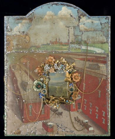 Karin Broker  Chained Home, 2006  mixed media  15 x 19 x 4.75 inches  Inquire