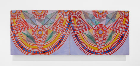 Mara Held Autumn 3, 2018 egg tempera on linen over panel 9 x 24 1/2 inches