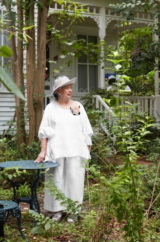 Salle Werner Vaugn pictured outside her Harmonium Cottages