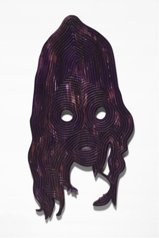 Bo Joseph  Catching Ghosts: Arbitor of Absents, 2020  Casein and acrylic on resin, fiberglass and foam  48 x 25 x 1 1/2 inches