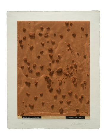 Juli&atilde;o Sarmento  Curiosity&rsquo;s Eye (Mare Erythraeum), 2013  Mixografia&reg; print on handmade paper  18 3/4 x 14 3/4 inches  edition of 25  Publisher: Mixograf&iacute;a  $1,400  Inquire