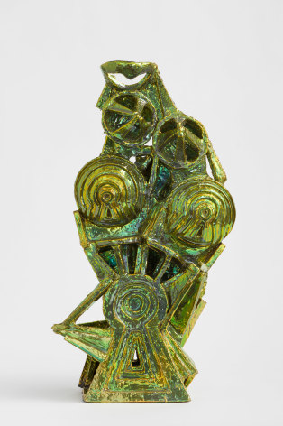 Julia Kunin  Woman at Keyhole, 2014  ceramic  21 x 13 x 7 inches  Private Collection