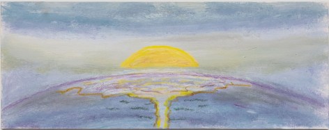 Bruna Massadas Steam &amp; Fog #1, 2024 on verso acrylic and oil pastel on paper 5.5 x 14 inches
