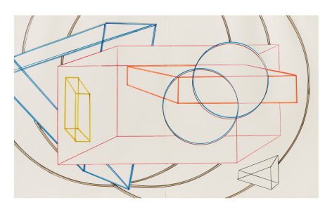 Al Held 73.3A &amp; 4B, 1973 marker and colored pencil on paper 24 3/4 x 41 inches
