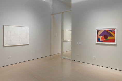 Installation views of &quot;Al Held: Works on Paper, 1960 - 1989,&quot; at McClain Gallery, September 2024. Photos by Tom Dubrock