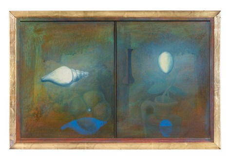 Salle Werner Vaughn Double Identity, 1977 oil on canvas canvas: 12 x 14 inches, each panel frame: 16 1/8 x 24 1/2 inches