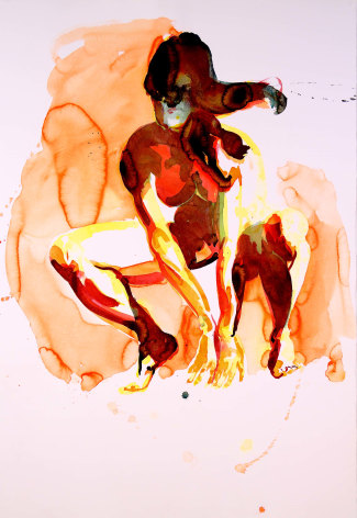 Eric Fischl  Crouching Woman, 2012  pigment print on paper  paper: 20 x 13 1/2 inches  frame: 24 1/16 x 17 9/16 inches  Edition of 25  $4,000