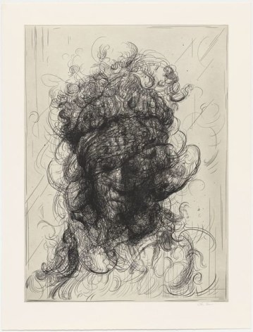 Glenn Brown Half-Life #2 (after Rembrandt), 2017 a series of 6 etchings on paper paper dimensions: 35 x 26 3/4 inches framed dimensions: 40 1/4 x 32 inches Edition 14 of 35 signed by the artist and numbered on the reverse (GB-3)