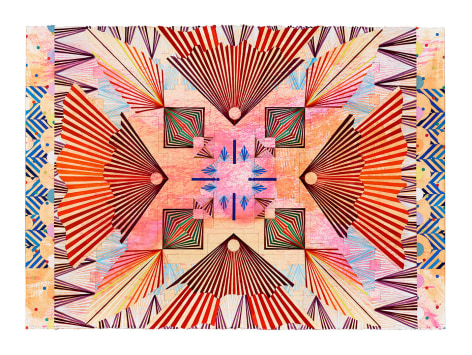 Mara Held Straight Lines 28, 2021 gouache and egg tempera on paper 29 1/2 x 39 1/2 inches