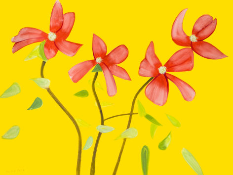 Alex Katz Red Dogwood 1 (from Flowers Portfolio), 2021 archival pigment inks on Innova etching cotton rag 315 gsm 35 x 47 inches Edition 26 of 100 hand signed and numbered by the artist