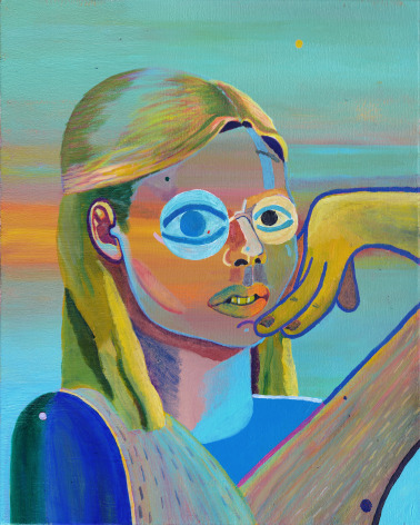 Bruna Massadas Myopic Mermaid, 2019 acrylic on canvas 20 x 16 x 1 1/2 inches
