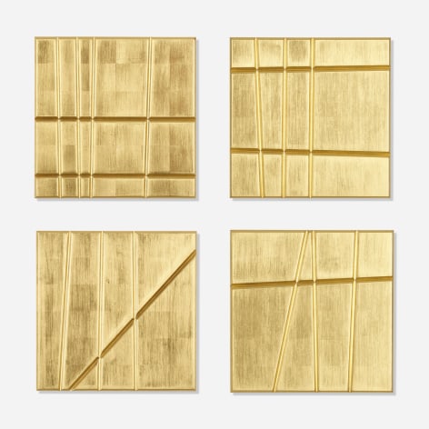 Christian Eckart Endless Line (4 works), 1997-98 gold leaf over wood 9 x 9 inches each