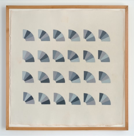 Elaine Reichek Fan Factorial Drawing 2, 1977 colored pencil on handmade paper paper: 20 1/4 x  19 3/4 inches frame: 22 x 21 1/2 inches $16,000