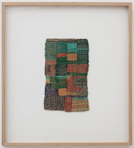 Sheila Hicks Cluny, 2015 cotton, wool, metallic thread object: 9 1/4 x 5 1/2 inches frame: 17 7/8 x 16 1/4 inches