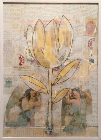 Karin Broker  my white skin, two sisters, 2014  monoprint and collage  27 3/4 x 39 1/4 inches  Inquire