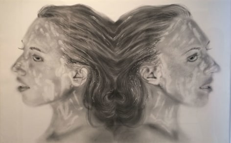Kelli Vance Untitled (Rorschach Faces in profile), 2013 graphite on paper 30 x 43.5 inches