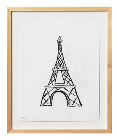 Donald Baechler Eiffel Tower, 2021 graphite on Strathmore Archival Bond paper paper: 14 x 11 inches frame: 17 5/16 x 14 1/4 inches