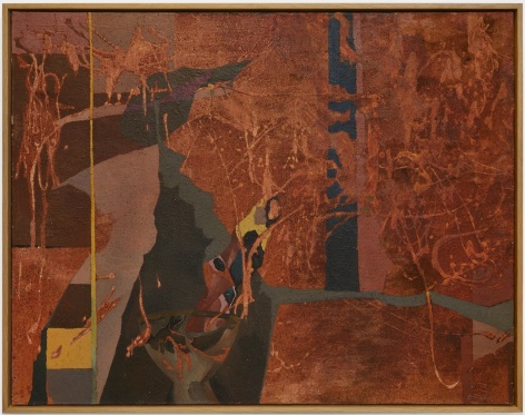 Dorothy Hood Genies, 1956 oil on canvas canvas: 35 1/2 x 43 1/2 inches frame: 36 7/8 x 46 7/8 inches (DOHO-508)