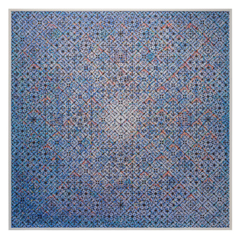 Stephen Dean  Crossword, 2017  watercolor mounted on paper mounted on dibond  78 x 78 x 2 inches  Corporate Collection