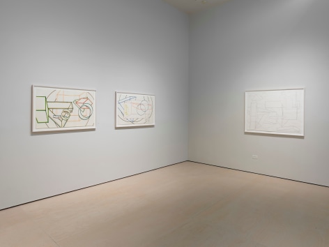 Installation views of &ldquo;Al Held: Works on Paper, 1960 - 1989,&rdquo; at McClain Gallery, September 2024. Photos by Tom Dubrock