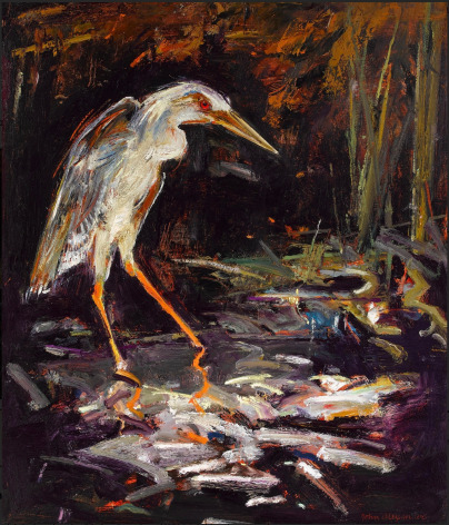 John Alexander Night Stalker, 1991 signed lower right front and on verso oil on canvas canvas: 35 x 30 inches frame: 36 1/2 x 32 inches