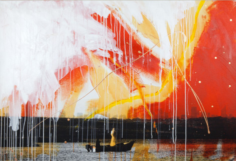 THE BRUCE HIGH QUALITY FOUNDATION  Isle of the Dead, 2014  silkscreen, acrylic paint on canvas  40 x 60 inches  Inquire