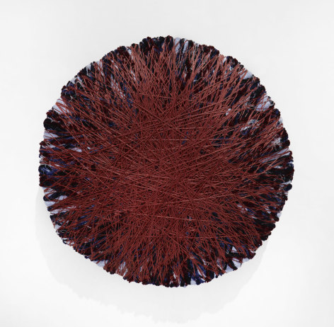 Sheila Hicks Zacateca, 2019 cotton, linen, pigmented acrylic fiber 21 5/8 inches 21 5/8 inches in diameter