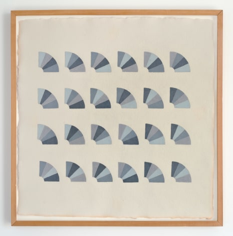 Elaine Reichek Fan Factorial Drawing 3, 1977 colored pencil on handmade paper paper: 20 1/4 x  19 3/4 inches framed: 22 x 21 1/2 inches (