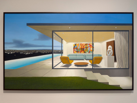 Tom McKInley  Kidd House, 2019  oil on panel  45 x 75 inches