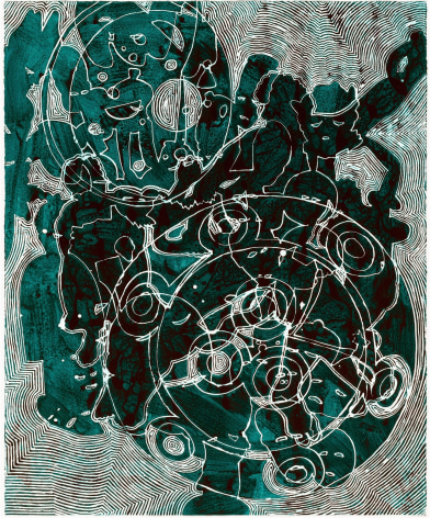 Bo Joseph Untitled, 2022 acrylic and tempera on paper paper: 47 1/8 x 37 3/4 inches frame: 51 7/8 x 43 3/8 inches