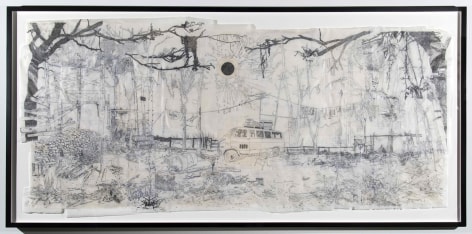 Kent Dorn Untitled (Nest), 2012 graphite, tape, and tracing paper on newsprint 42 X 72 inches