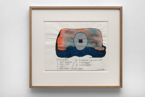 Ken Price Blue Black not on Cuts, 1988 signed and dated lower right watercolor, colored pencil, graphite, and ink on paper 11 x 8 &frac12; inches