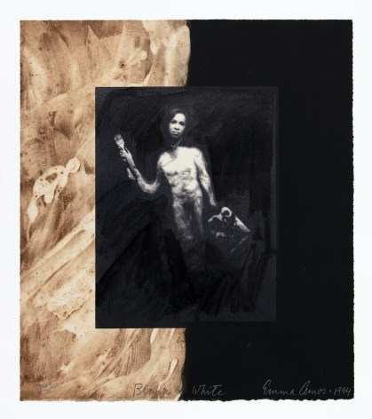 Emma Amos Black and White, 1994 photo transfer and monoprint with silk collograph paper: 18 x 16 inches frame: 20 3/4 x 18 1/2 inches AP