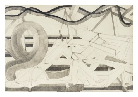 Al Held GP 8, 1985 graphite on paper paper: 27 1/8 x 39 7/8 inches frame: 36 x 49 3/5 inches