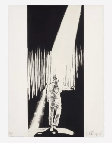 Robert Longo The Entertainer (from the Artists Portfolio), 1986 signed, dated and numbered recto lithograph on wove paper, fine glitter particles 30 1/2 x 22 1/4 inches 68 of 85