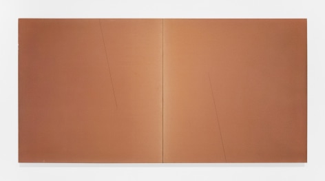 Jane Allensworth, Graphite #11, 1974 oil on canvas 48 x 96 inches two panels, each 48 x 48 inches
