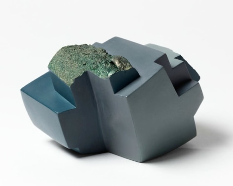 Ken Price Blue Green, 1983 painted ceramic 3 1/2 x 5 x 3 inches