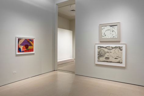 Installation views of &quot;Al Held: Works on Paper, 1960 - 1989,&quot; at McClain Gallery, September 2024. Photos by Tom Dubrock