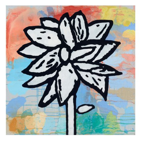 Donald Baechler The Silent Scent #3, 2020 acrylic and fabric collage on canvas 24 x 24 inches