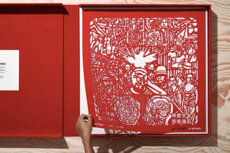 Ai Weiwei  The Papercut Portfolio, 2019  portfolio of 8 papercuts in clothbound clamshell box  23 5/8 x 23 5/8 inches  edition of 250  Publisher: Taschen