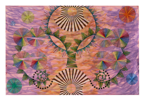 Mara Held  Straight Lines 16, 2021 gouache and egg tempera on paper paper: 27 x 39 7/8 inches verso (MHe-95)     $9,000