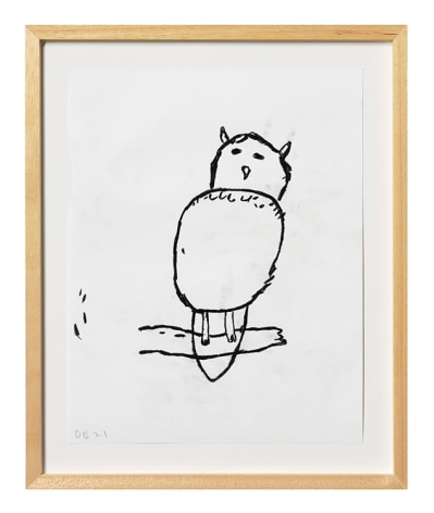 Donald Baechler Owl, 2021 graphite on Strathmore Archival Bond paper paper: 14 x 11 inches frame: 17 5/16 x 14 1/4 inches