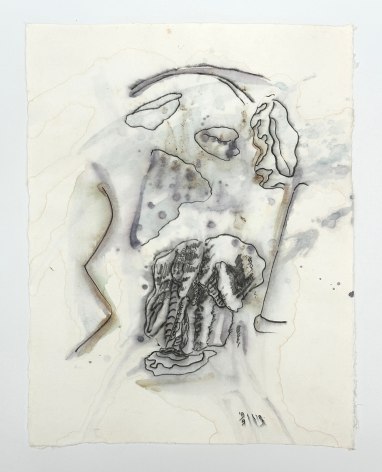 Salle Werner Vaughn Untitled, 2023 charcoal and watercolor on paper 26 1/2 x 20 3/4 inches