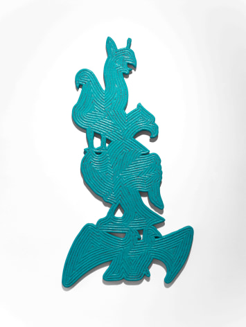 Bo Joseph Catching Ghosts: Simorgh, 2020 casein and acrylic on resin, fiberglass and foam 60 1/2 x 31 5/8 x 1 1/2 inches
