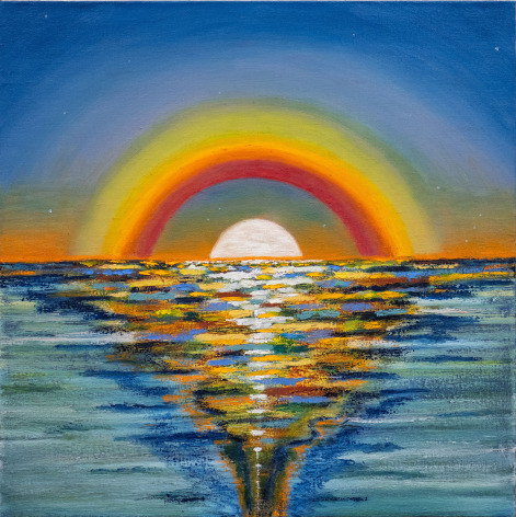 Bruna Massadas Sun Flower #10, 2024 acrylic and oil stick on linen 24 x 24 inches