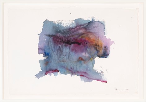 Cleve Gray Untitled (blue and purple), 2001 Signed bottom right Watercolor on paper paper: 15 1/2 x 22 inches framed: 18 3/4 x 25 1/4 inches
