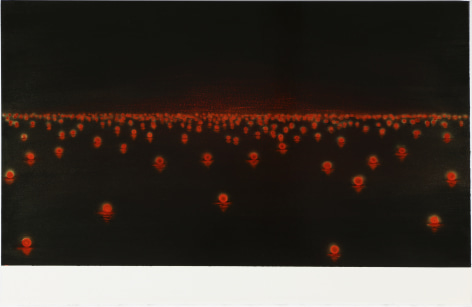 Katsumi Hayakawa Red Lights, 2017 acrylic on paper on wood panel 26 x 40 inches