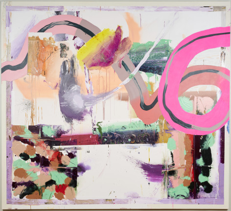 Shane Tolbert Unlimited Breadsticks (Mimi wore pink on her deathbed), 2025 acrylic on canvas 90 x 82 inches