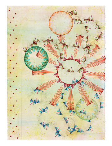 Mara Held Straight Lines 25, 2021 gouache and egg tempera on paper 40 x 30 inches