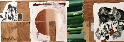 Shane Tolbert, Permian Basin, 2019 acrylic on found supports 29 x 83 1/2 inches Inquire